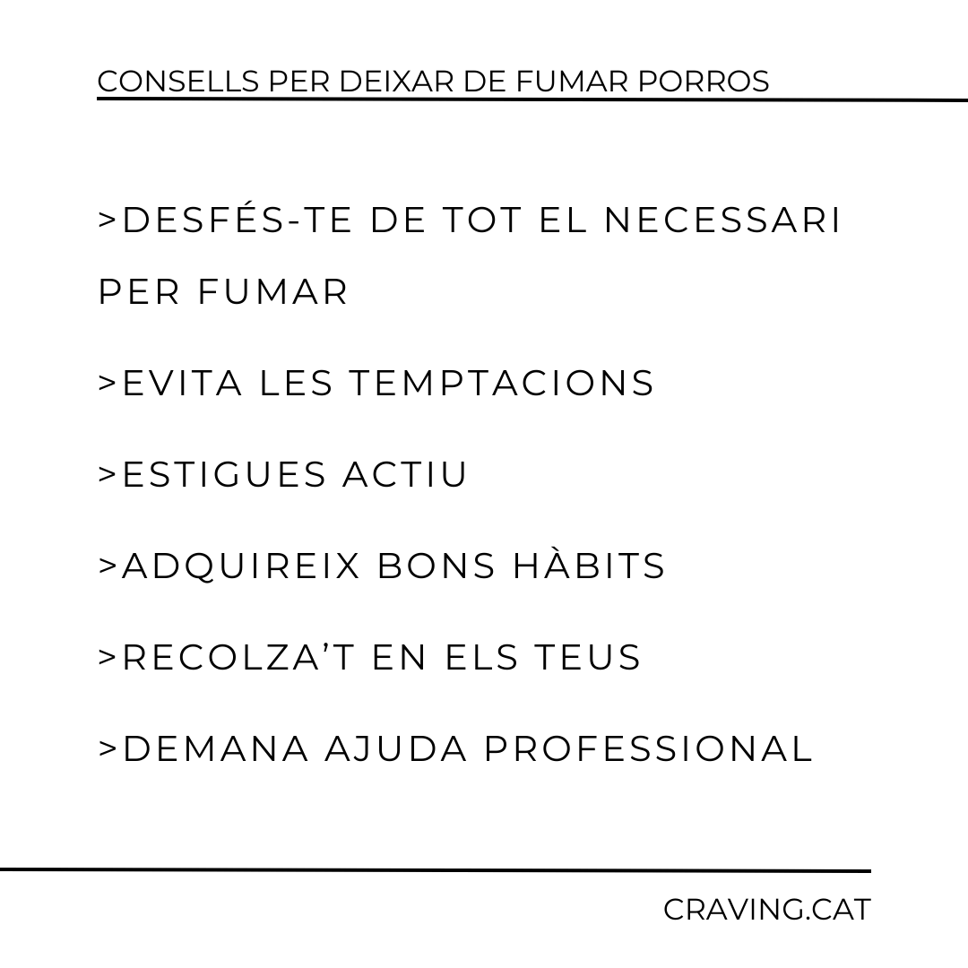 Consells per deixar de fumar porros