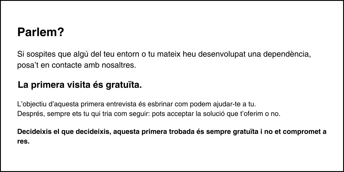 Contacte Centre especialitzat en el tractament d'addiccions Craving Girona Banner de contacto Craving Girona